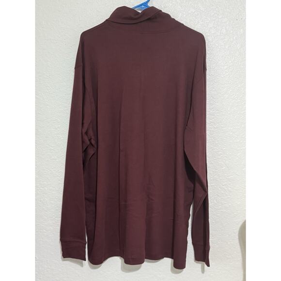 Roundtree & Yorke Mock Turtleneck Burgundy Seamless 2XL - Picture 1 of 4